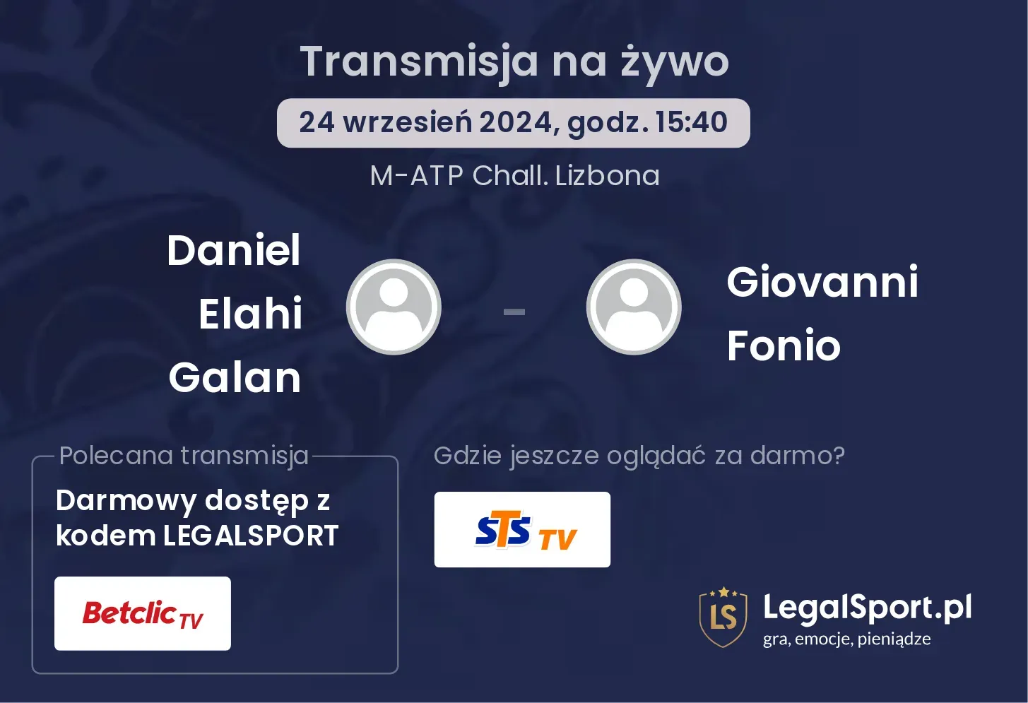 Daniel Elahi Galan - Giovanni Fonio transmisja na żywo