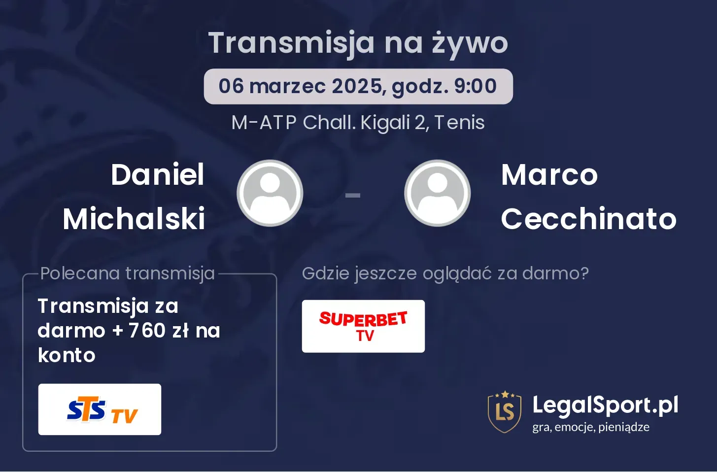 Daniel Michalski - Marco Cecchinato transmisja na żywo