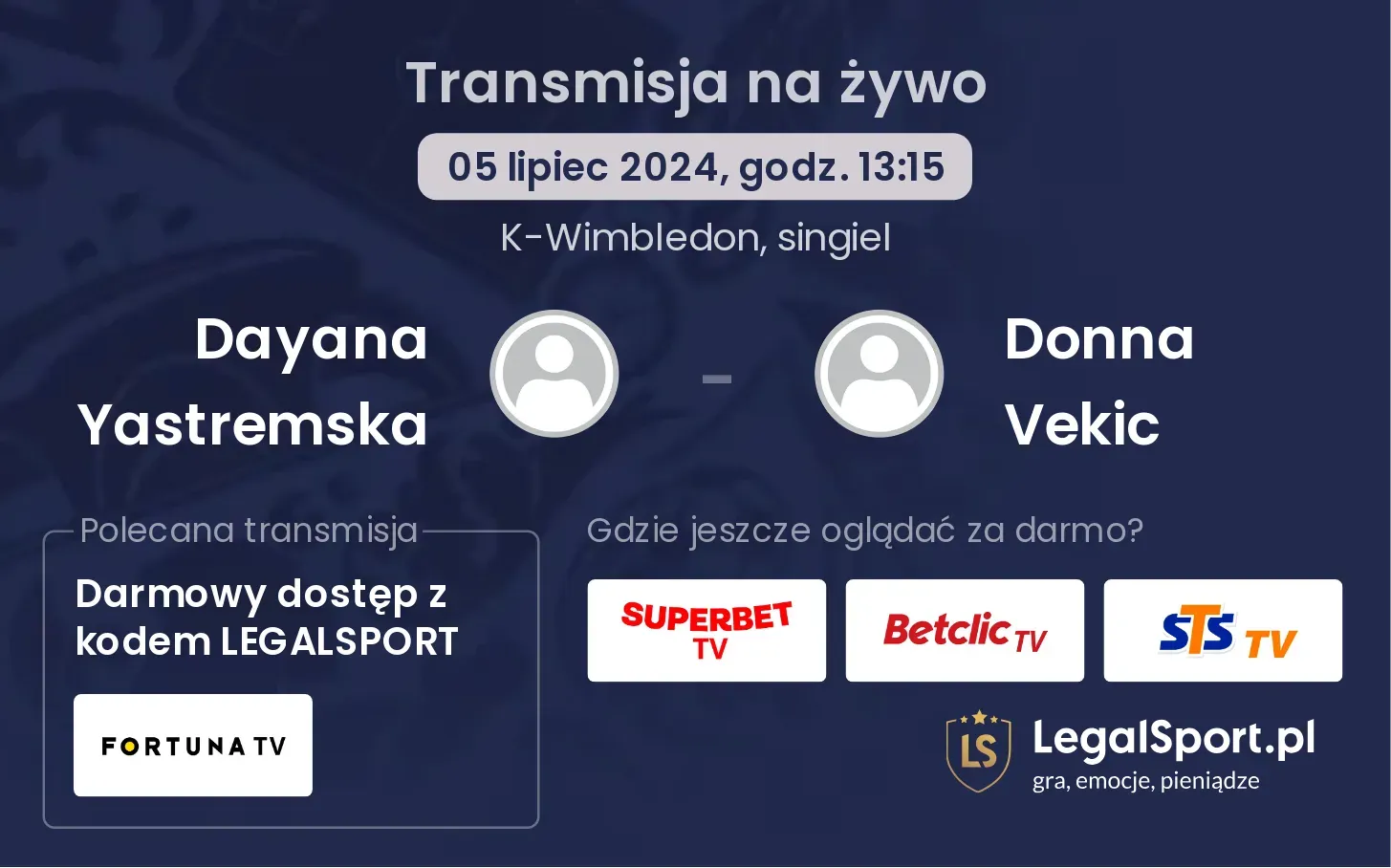 Dayana Yastremska - Donna Vekic gdzie oglądać? Transmisja online za darmo (05.07, godz. 13:15)