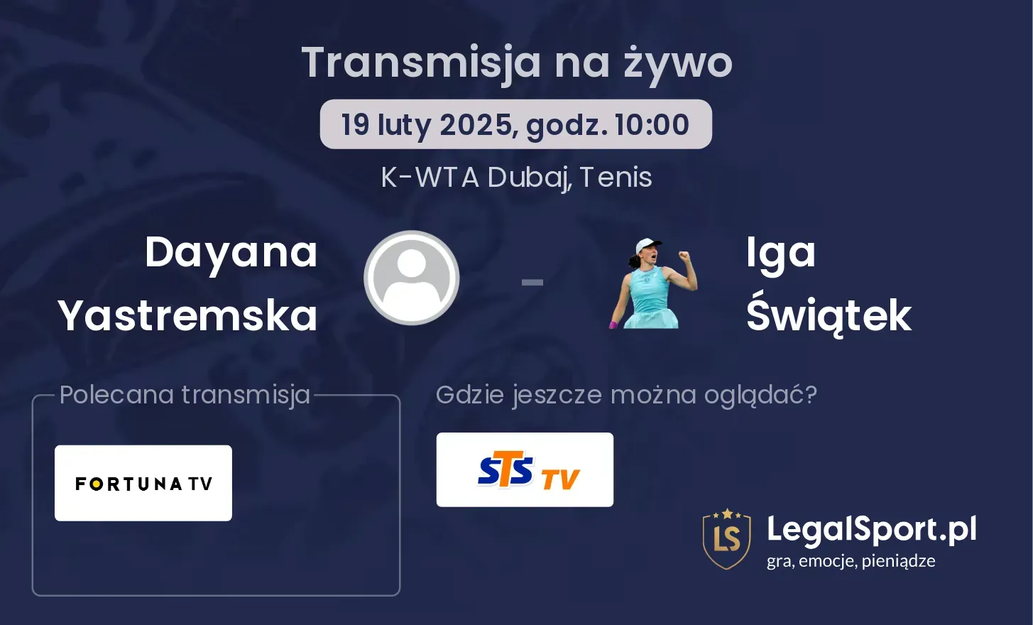 Dayana Yastremska - Iga Świątek transmisja na żywo