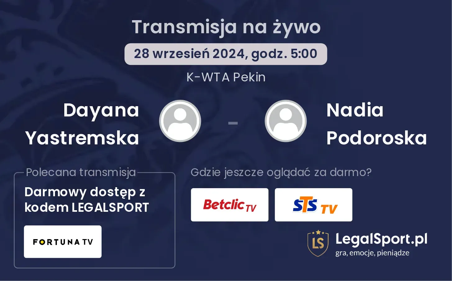 Dayana Yastremska - Nadia Podoroska gdzie oglądać? 28.09, godz. 05:00