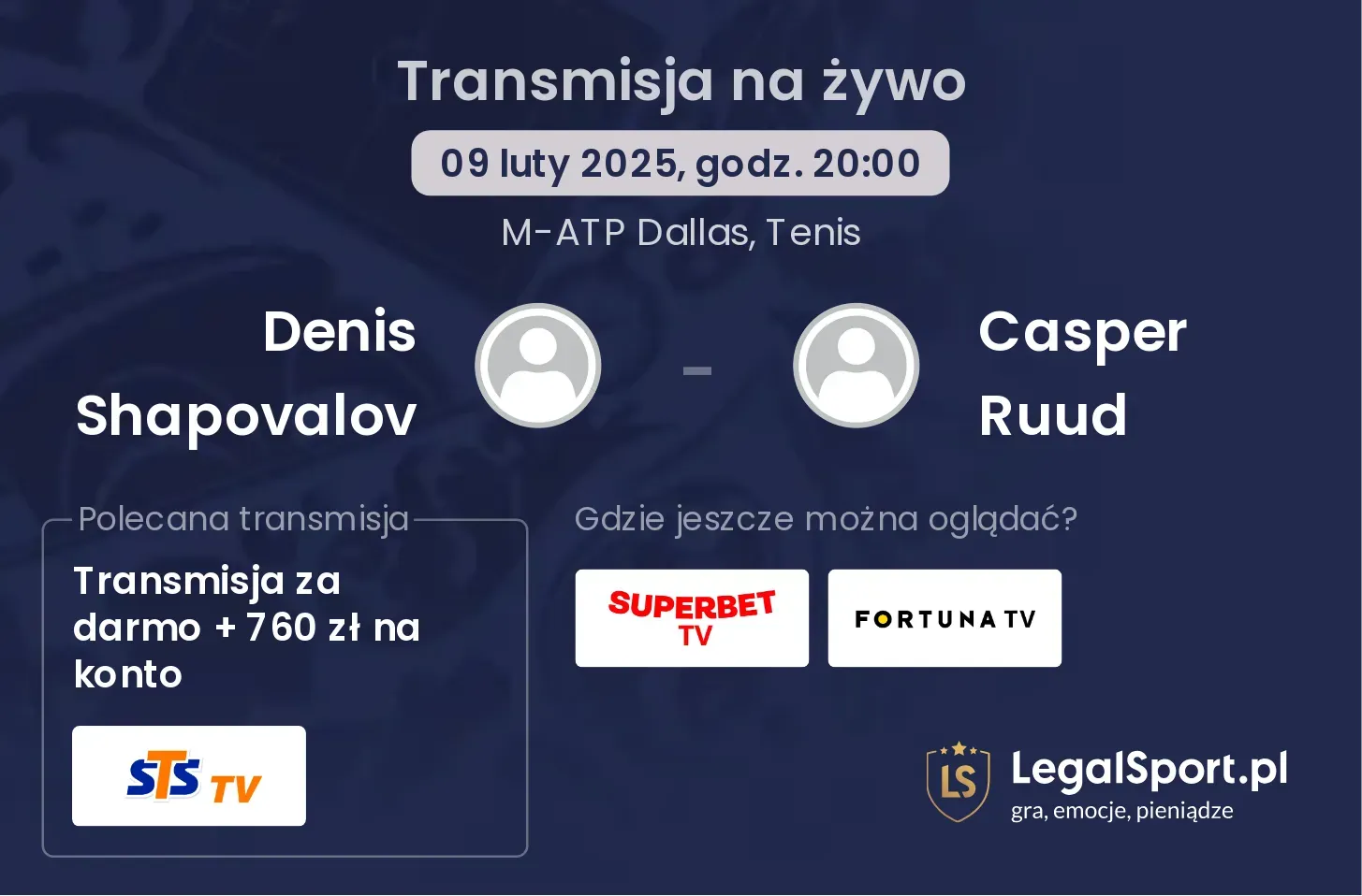 Denis Shapovalov - Casper Ruud transmisja na żywo