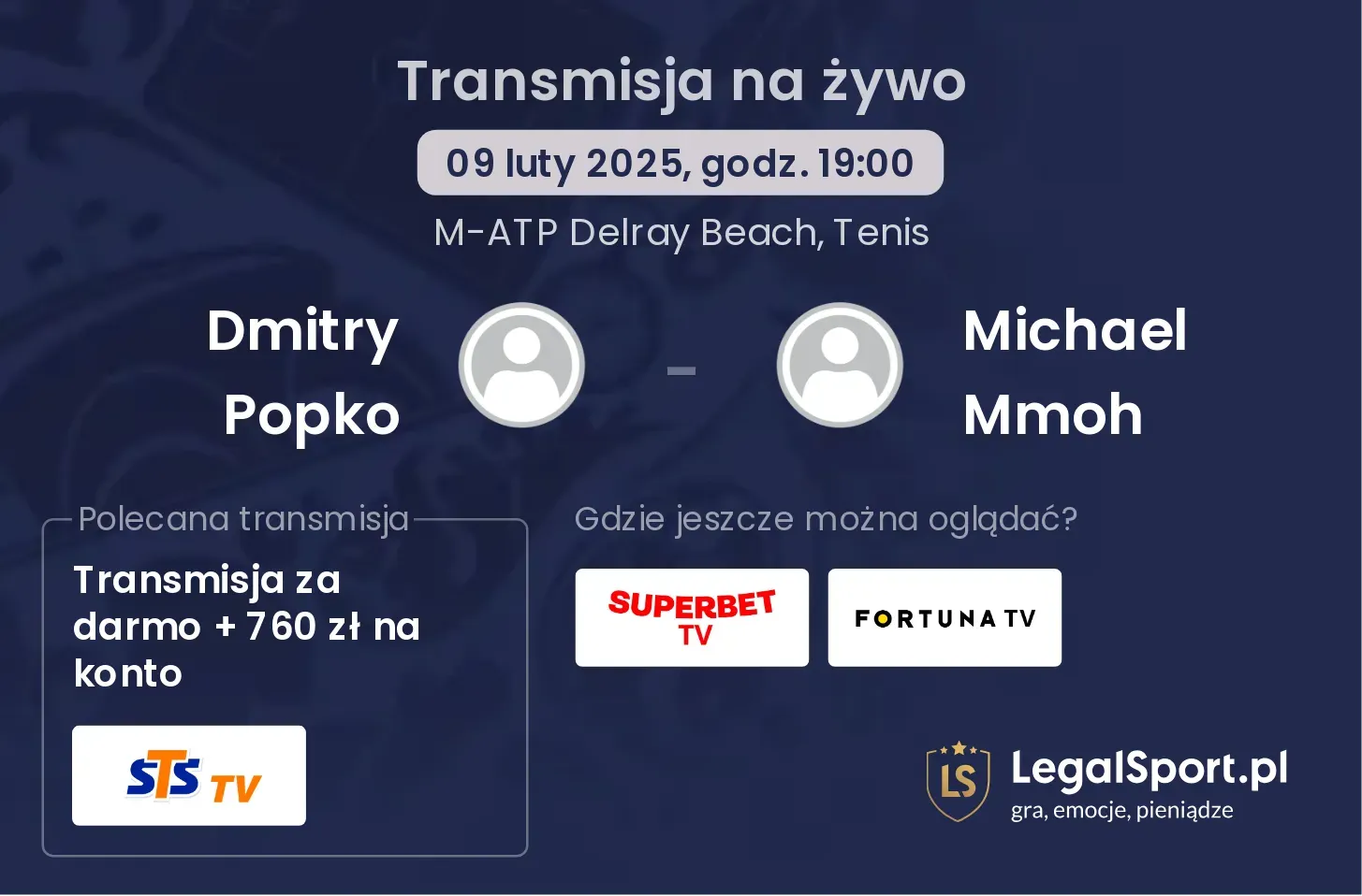 Dmitry Popko - Michael Mmoh gdzie oglądać transmisję?