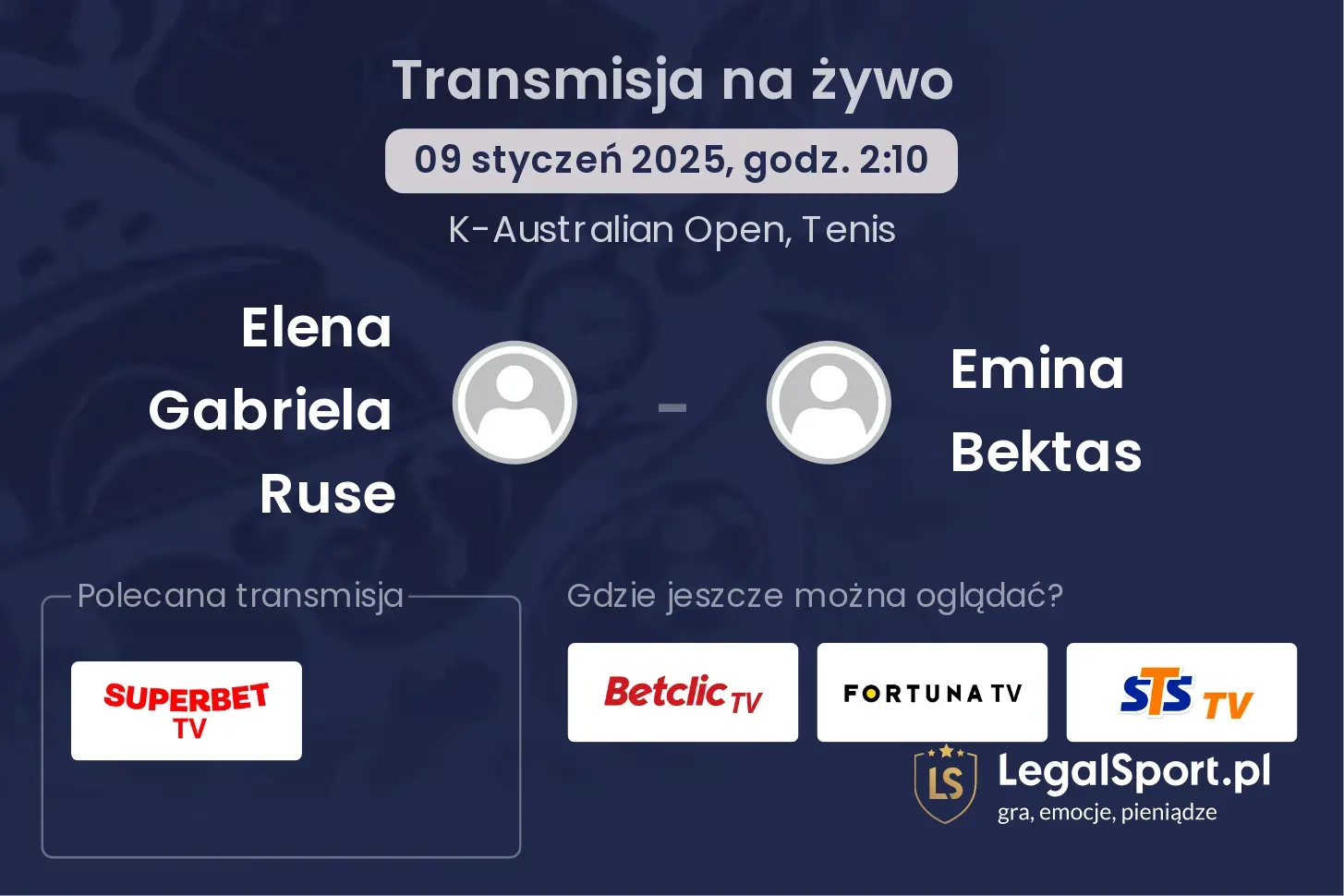 Elena Gabriela Ruse - Emina Bektas transmisja na żywo