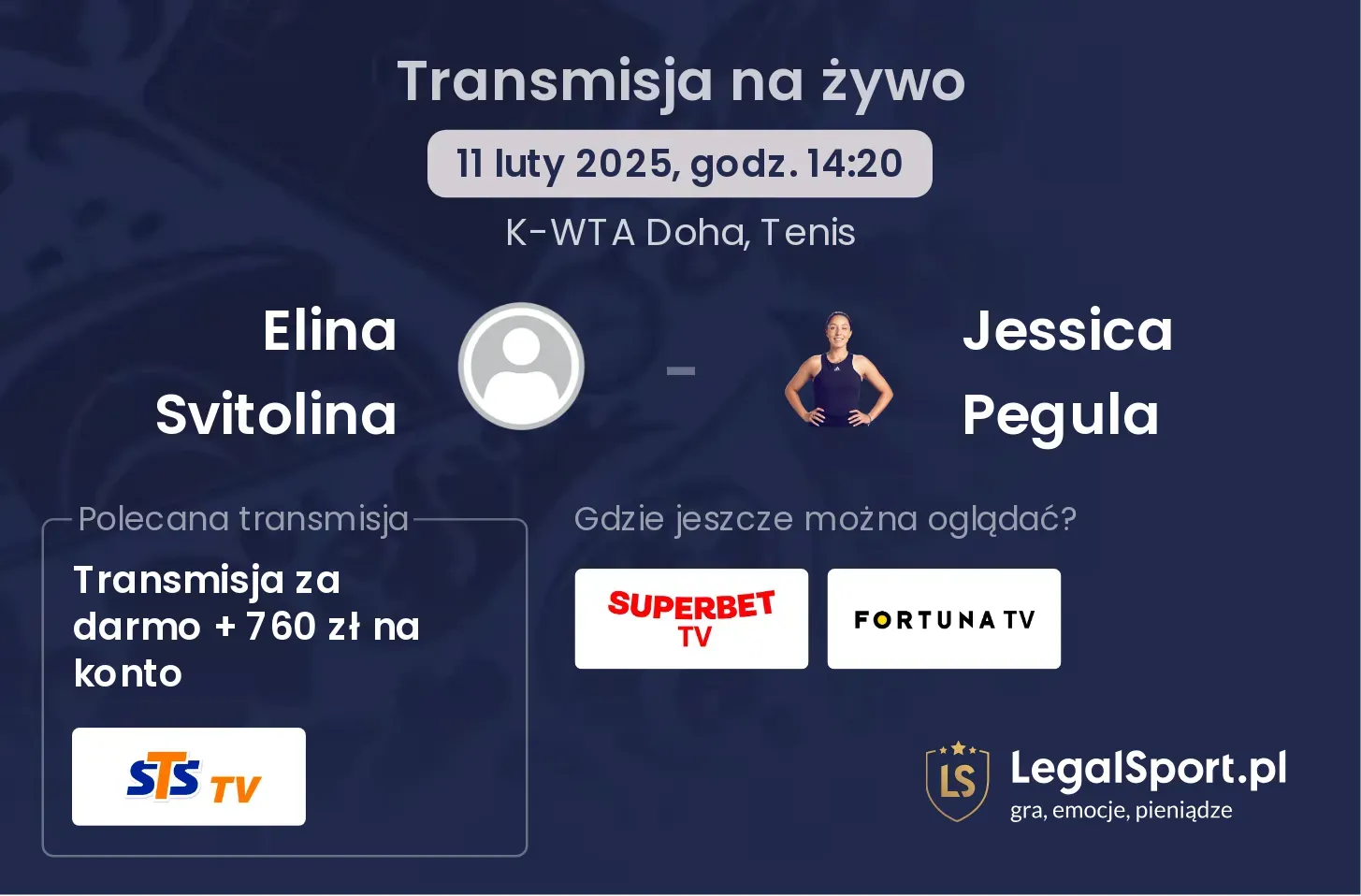 Elina Svitolina - Jessica Pegula transmisja na żywo