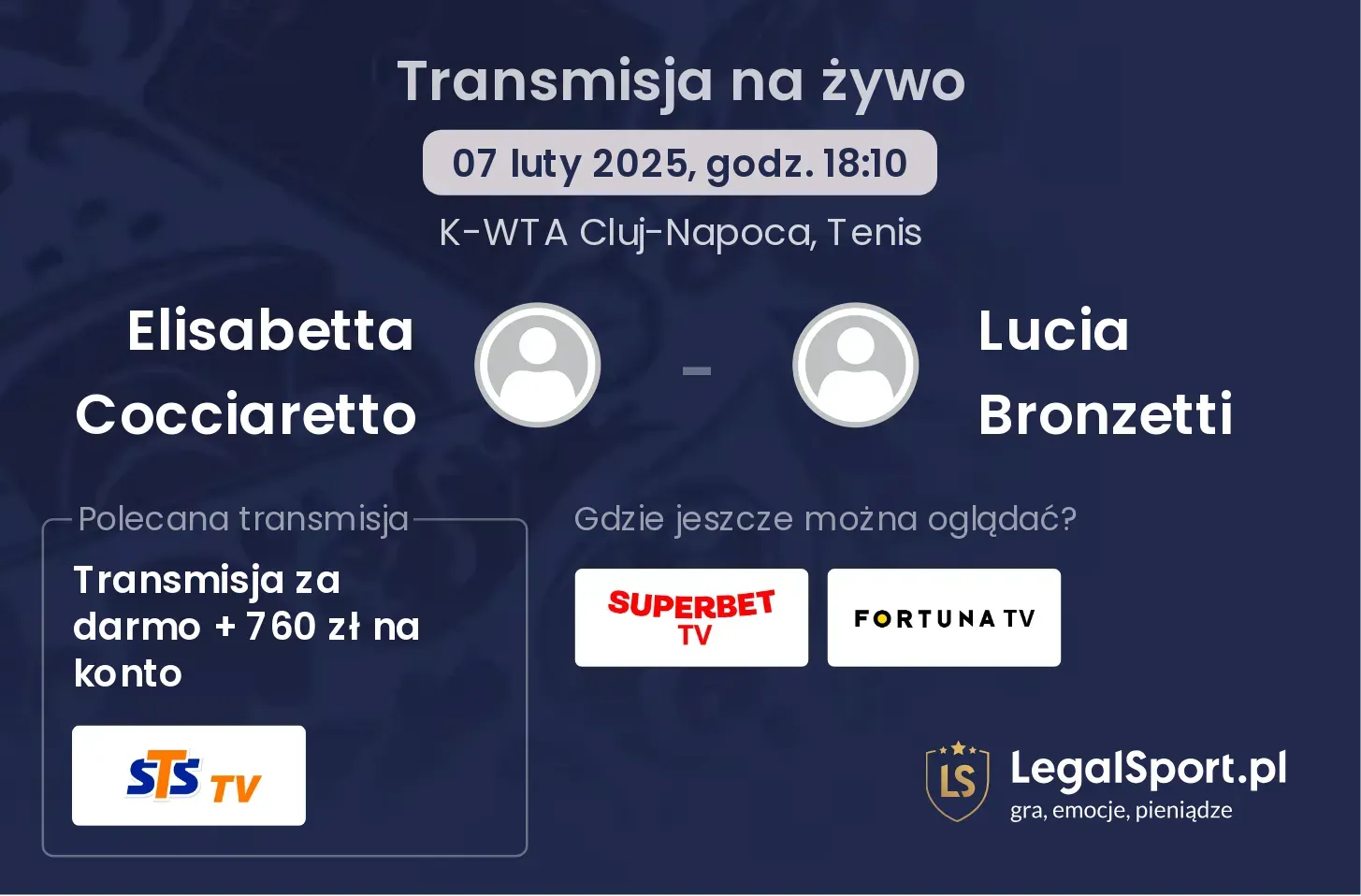 Elisabetta Cocciaretto - Lucia Bronzetti transmisja na żywo