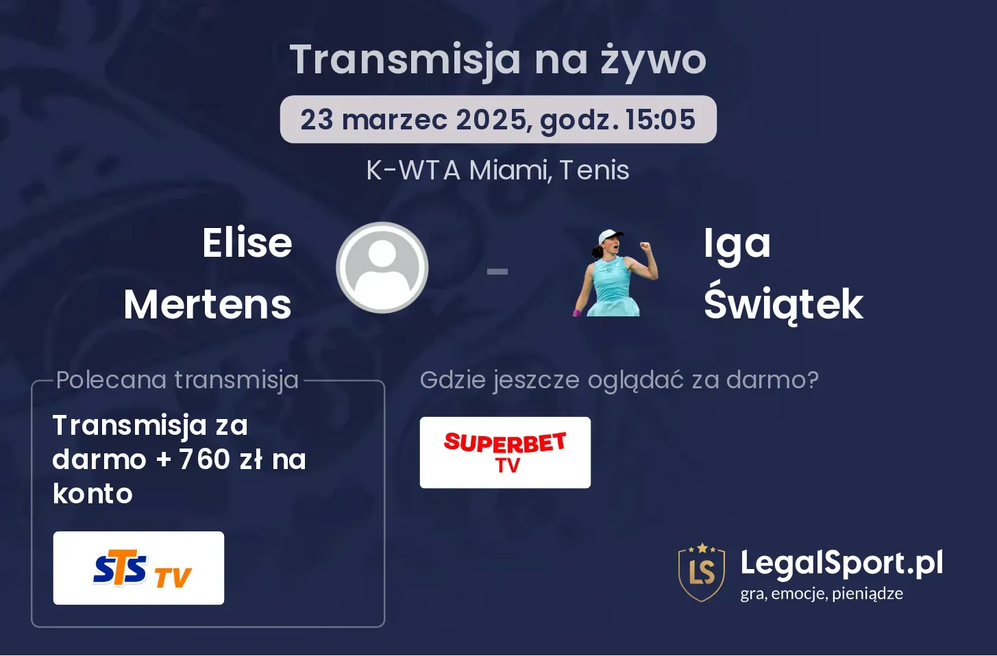 Elise Mertens - Iga Świątek transmisja na żywo