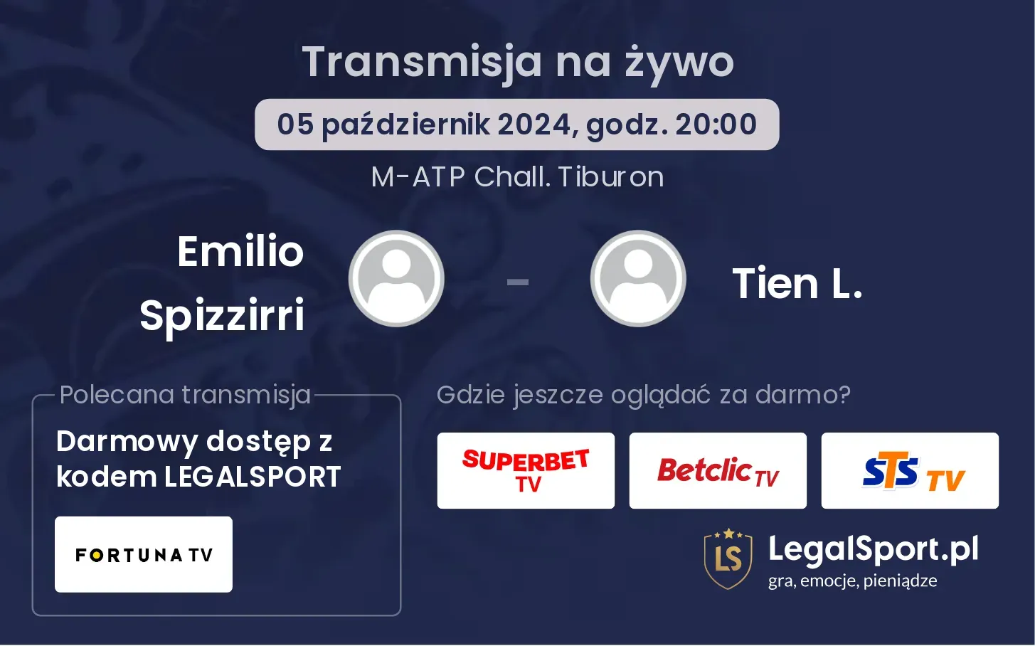 Emilio Spizzirri - Tien L. transmisja na żywo