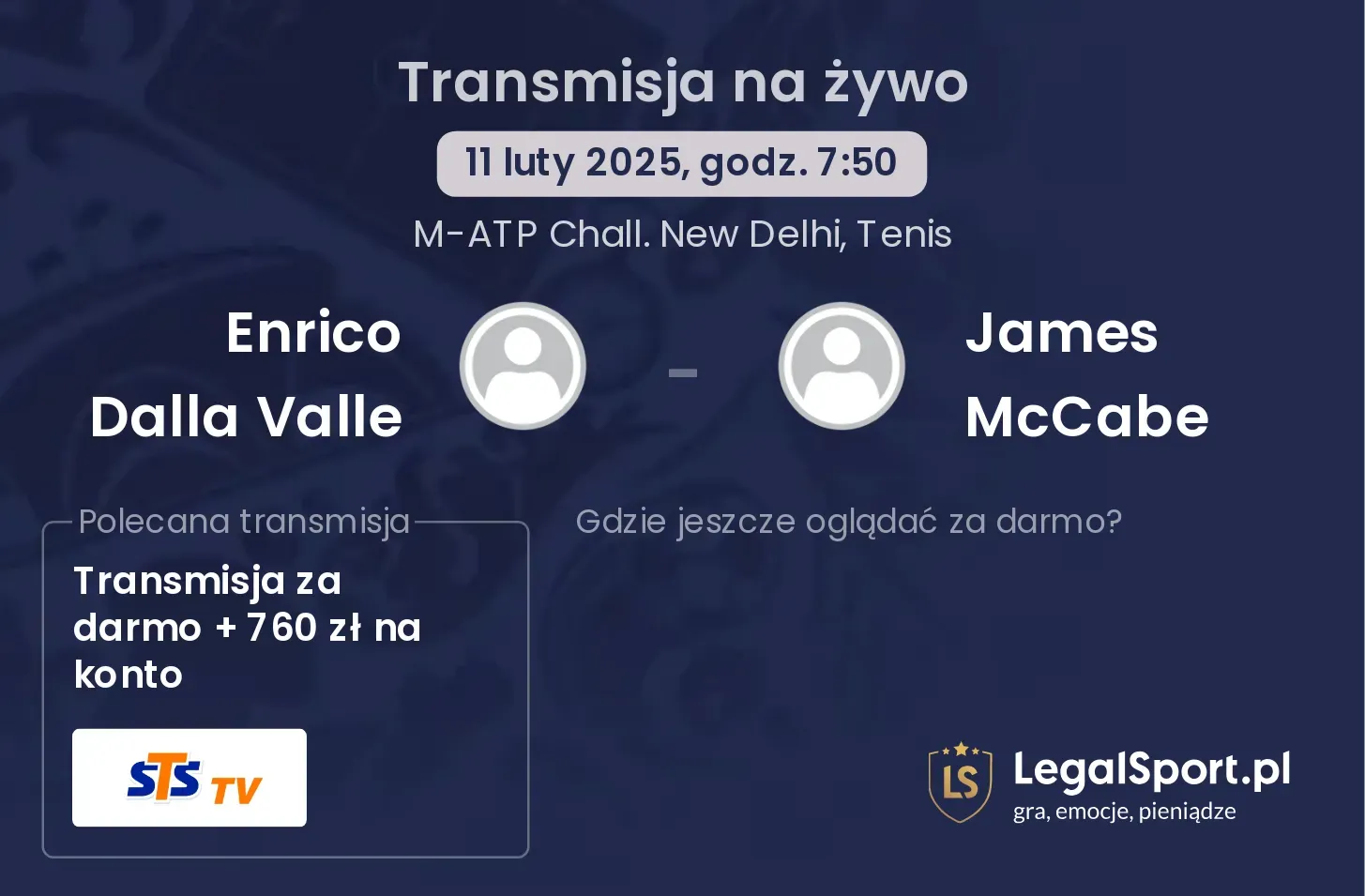 Enrico Dalla Valle - James McCabe transmisja na żywo