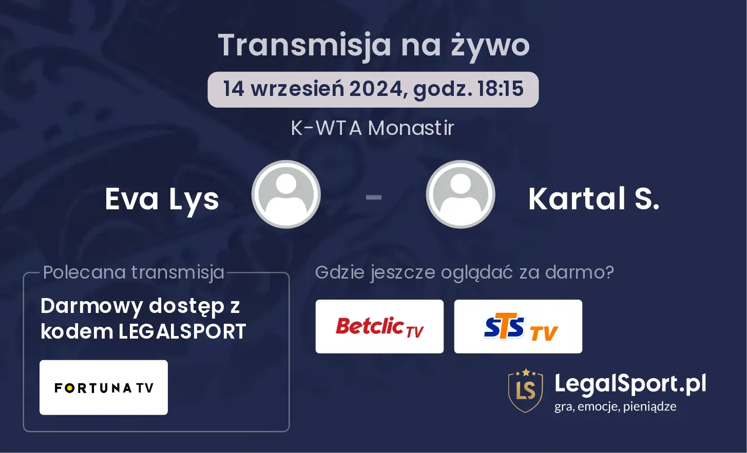 Eva Lys - Kartal S. gdzie oglądać? 14.09, godz. 18:15