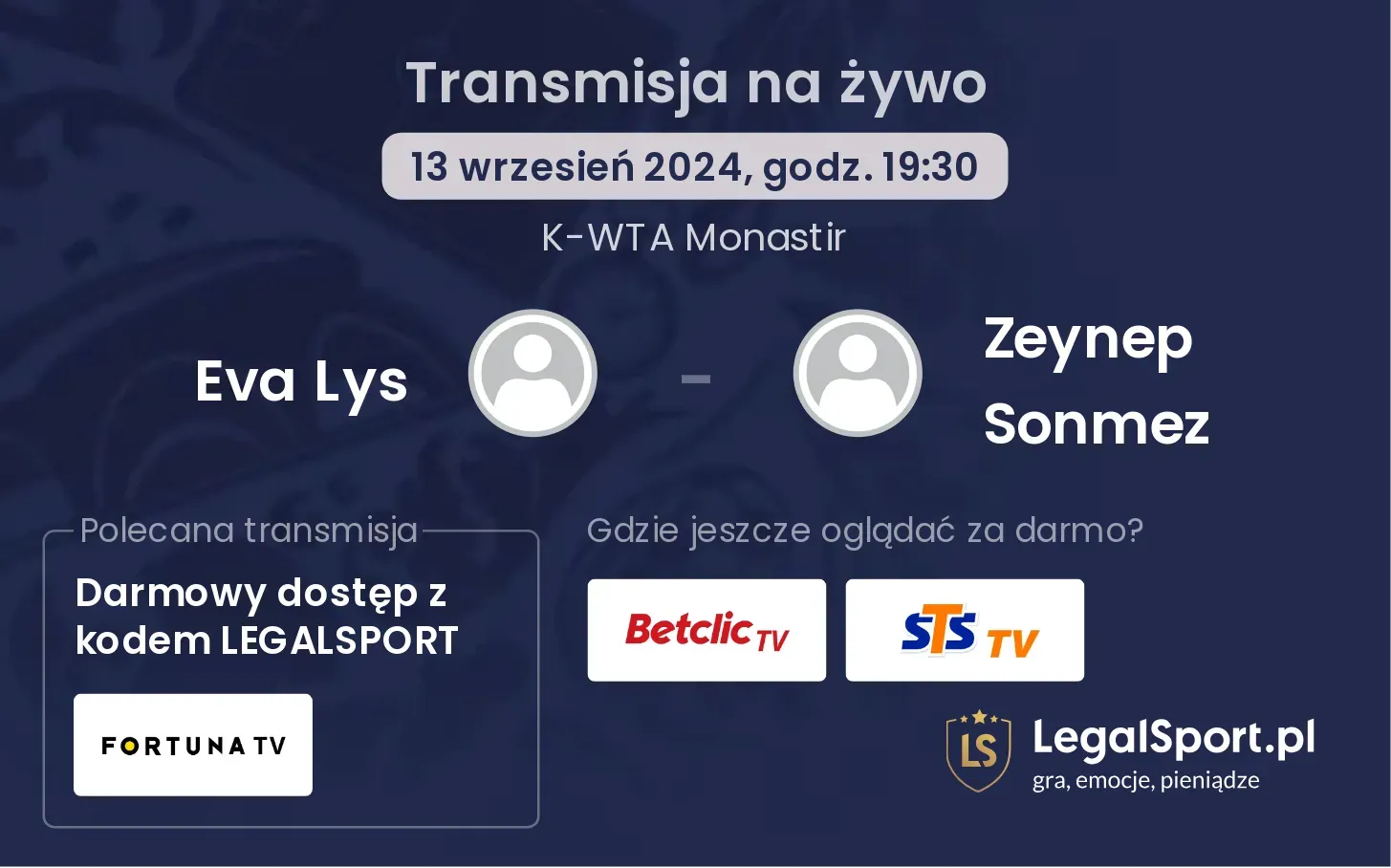 Eva Lys - Zeynep Sonmez gdzie oglądać? 13.09, godz. 19:30