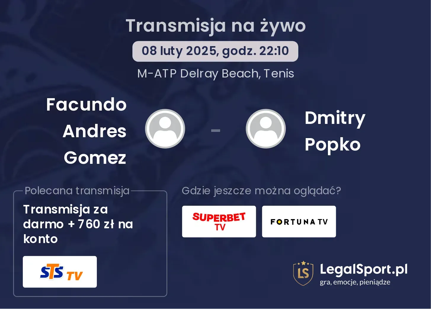 Facundo Andres Gomez - Dmitry Popko gdzie oglądać transmisję?