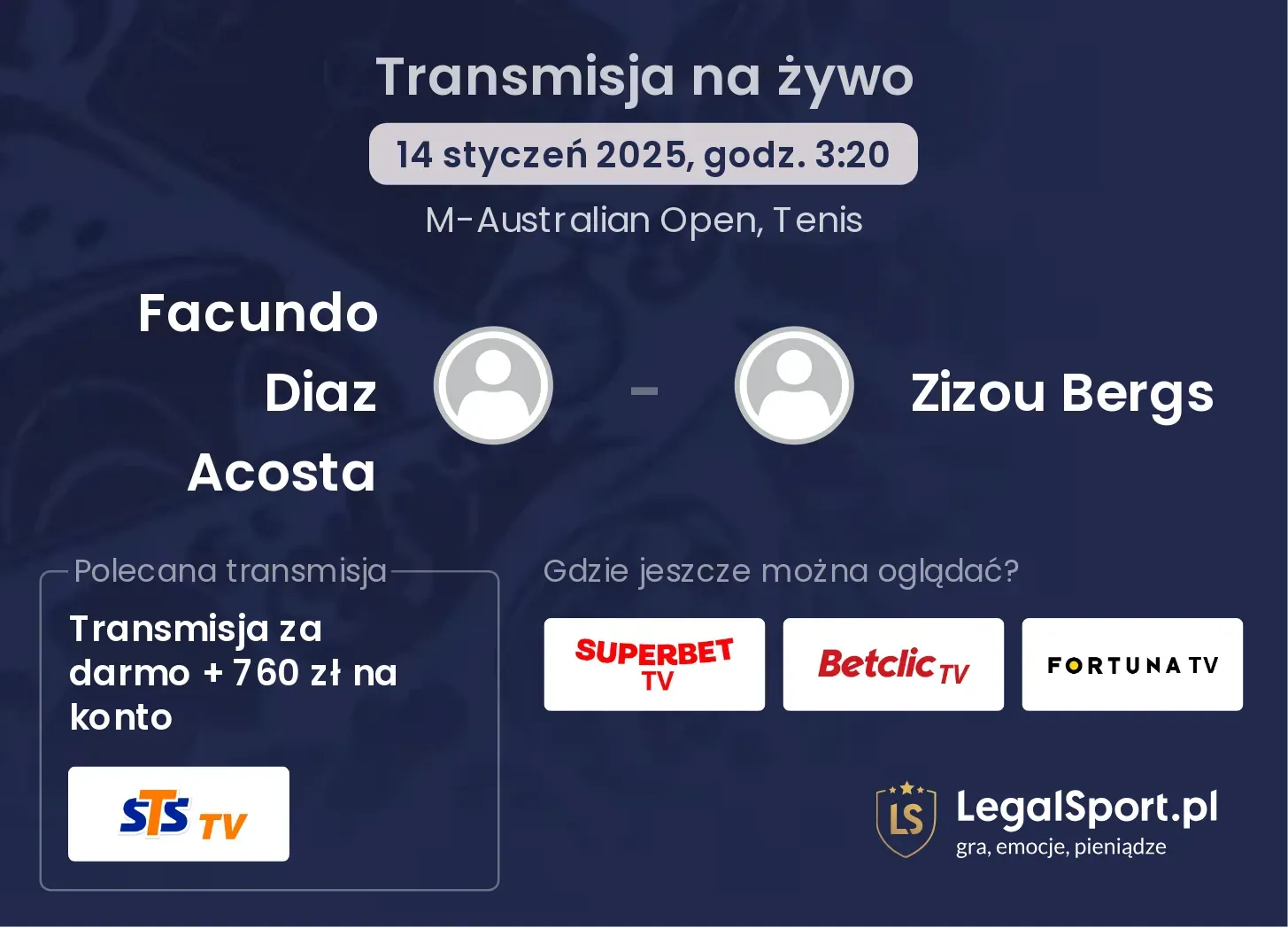 Facundo Diaz Acosta - Zizou Bergs transmisja na żywo