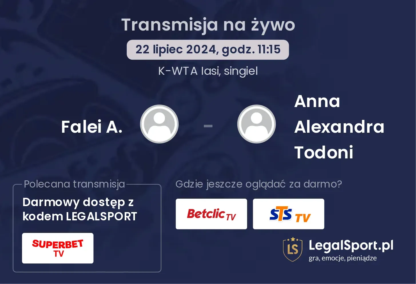 Falei A. - Anna Alexandra Todoni transmisja na żywo