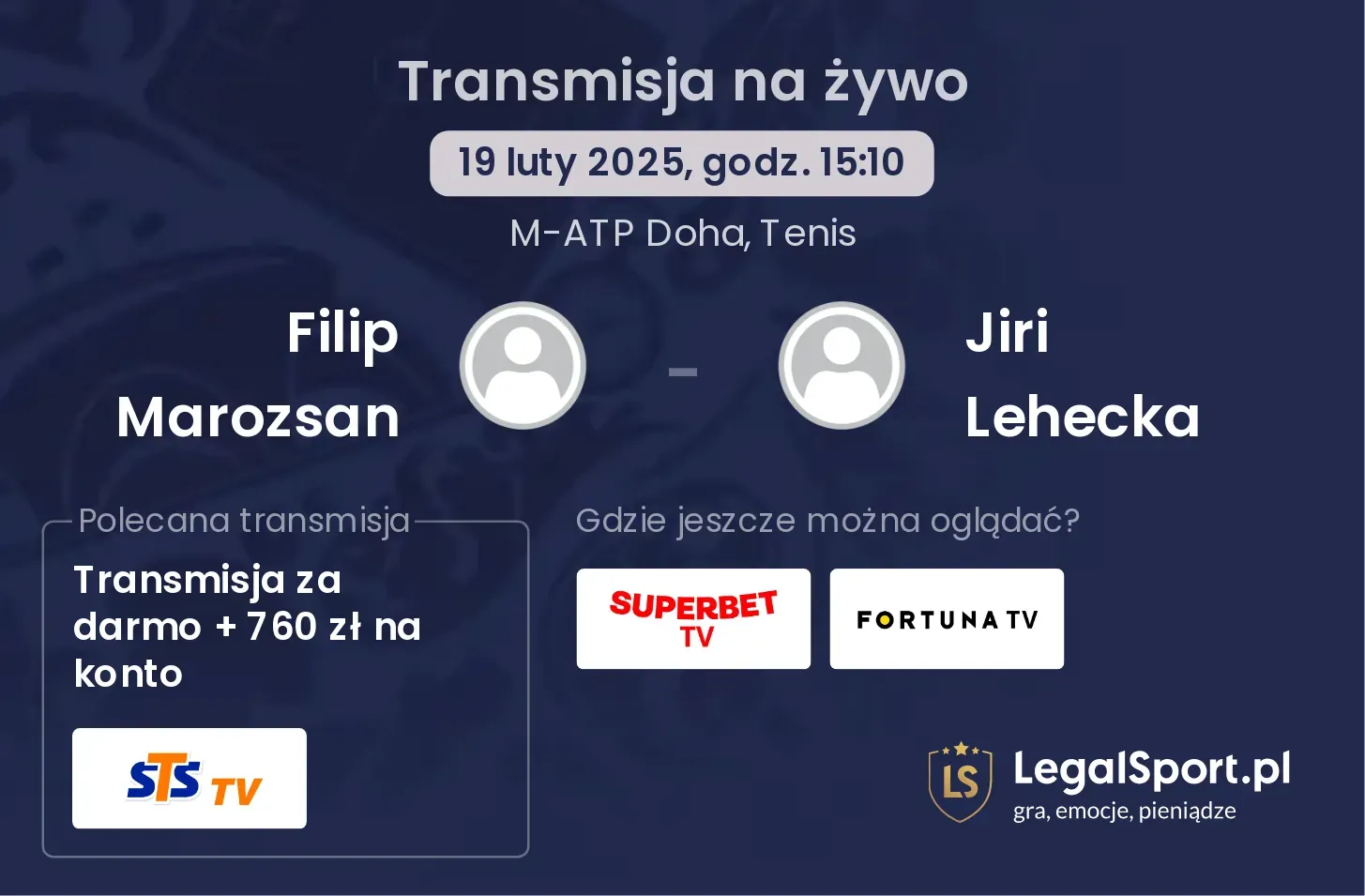 Filip Marozsan - Jiri Lehecka transmisja na żywo