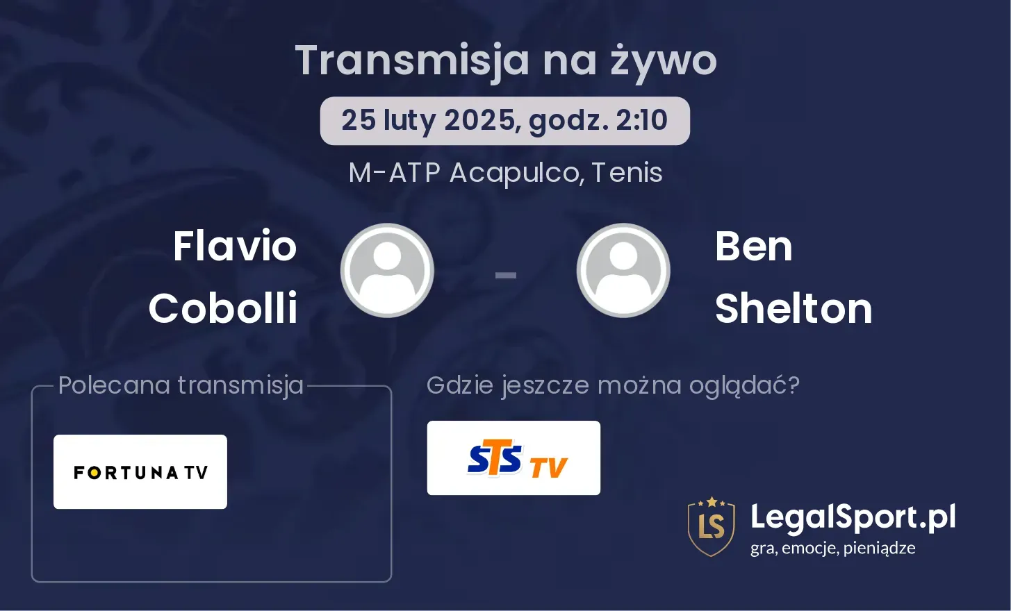 Flavio Cobolli - Ben Shelton transmisja na żywo