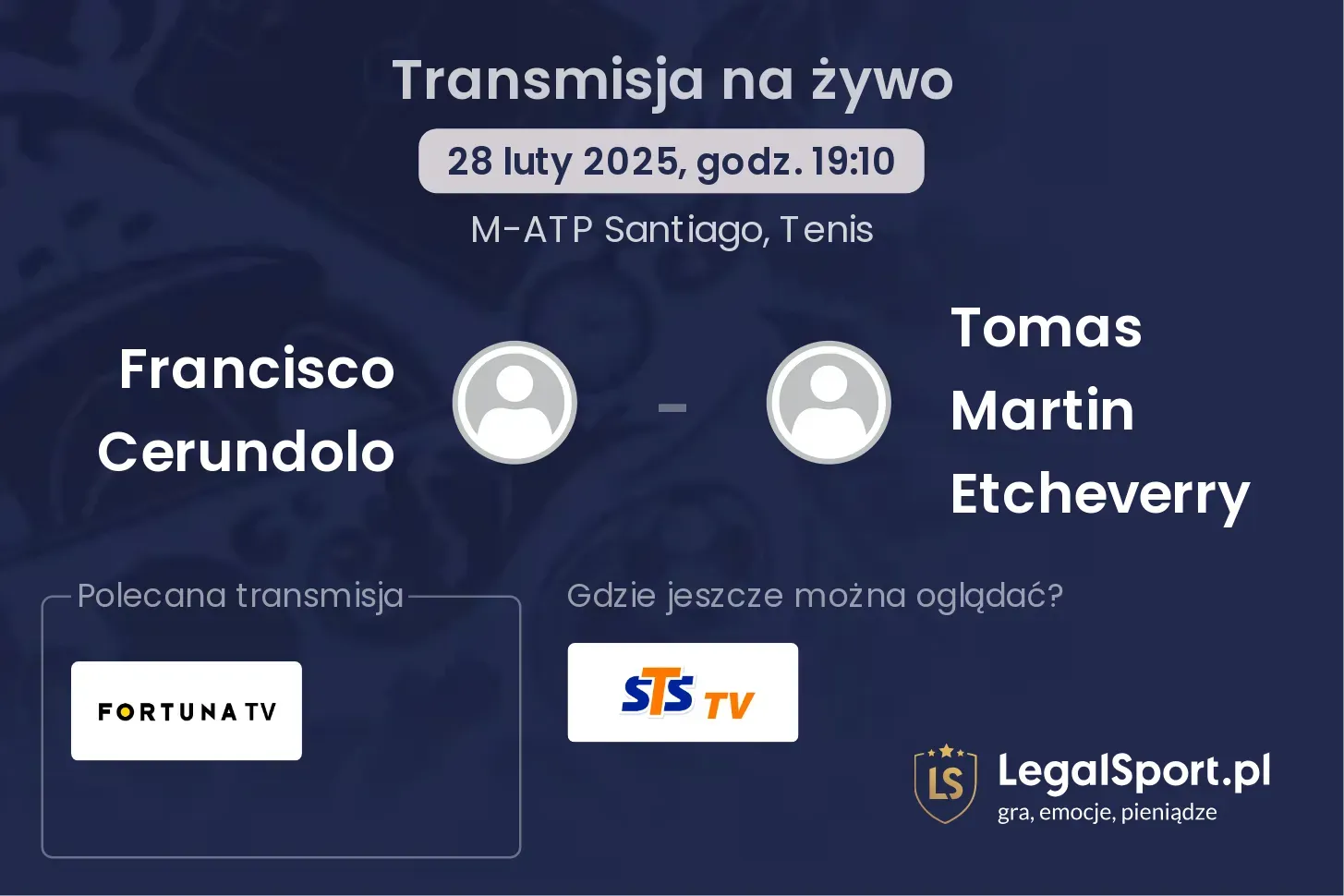 Francisco Cerundolo - Tomas Martin Etcheverry gdzie oglądać transmisję?