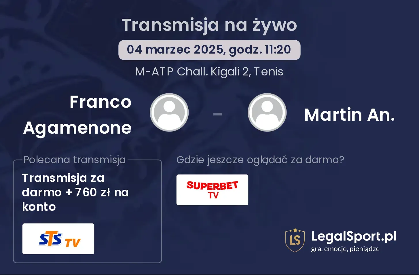 Franco Agamenone - Martin An. transmisja na żywo