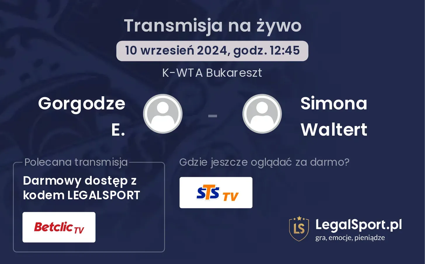 Gorgodze E. - Simona Waltert gdzie oglądać? 10.09, godz. 12:45