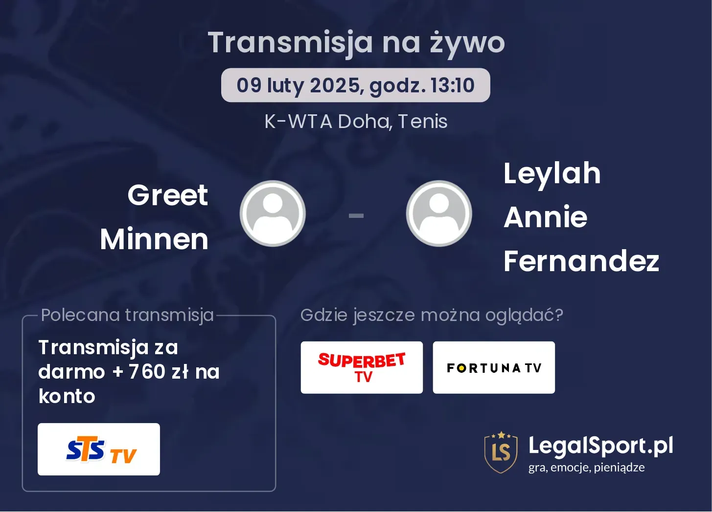 Greet Minnen - Leylah Annie Fernandez transmisja na żywo