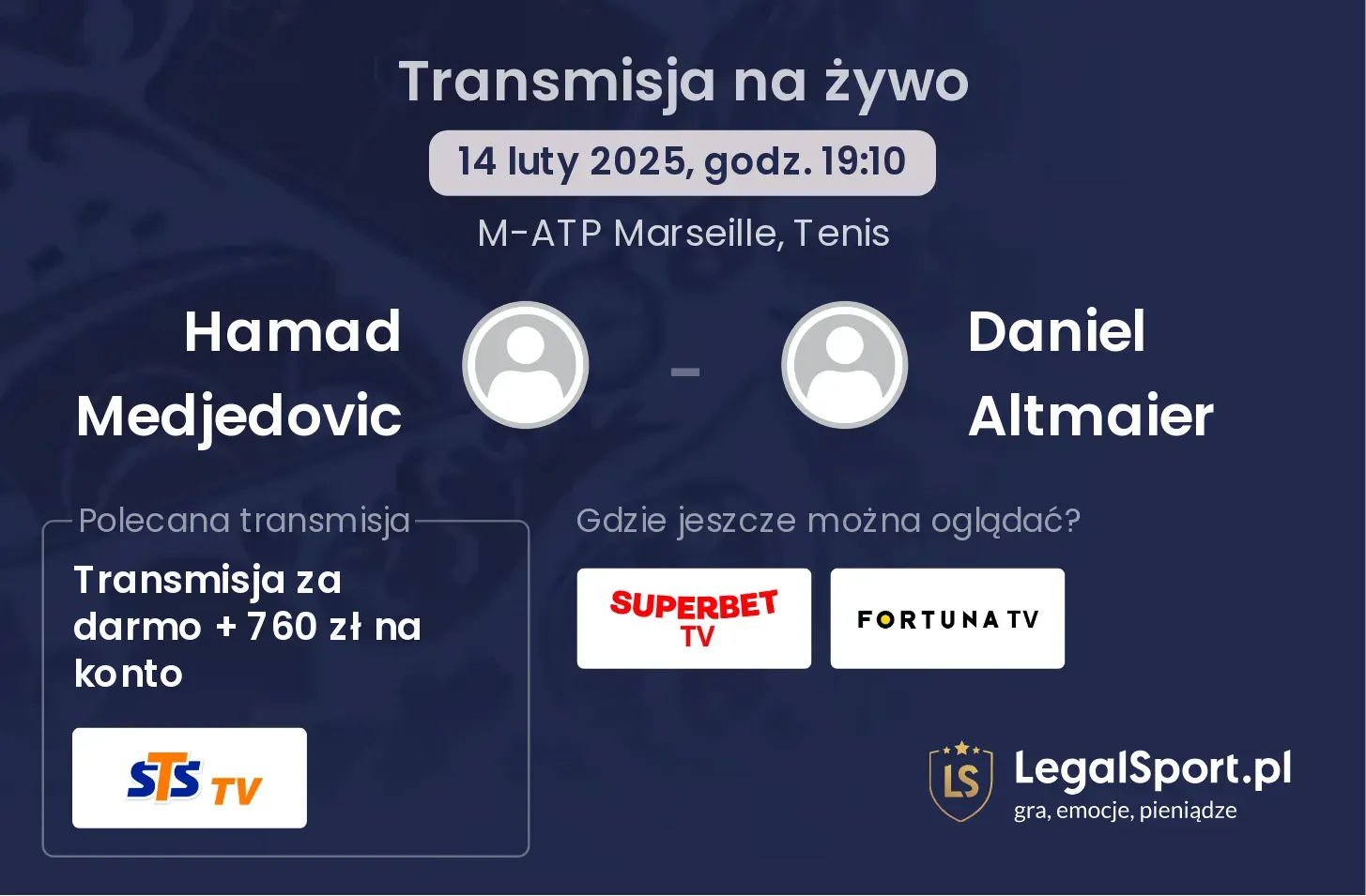 Hamad Medjedovic - Daniel Altmaier transmisja na żywo