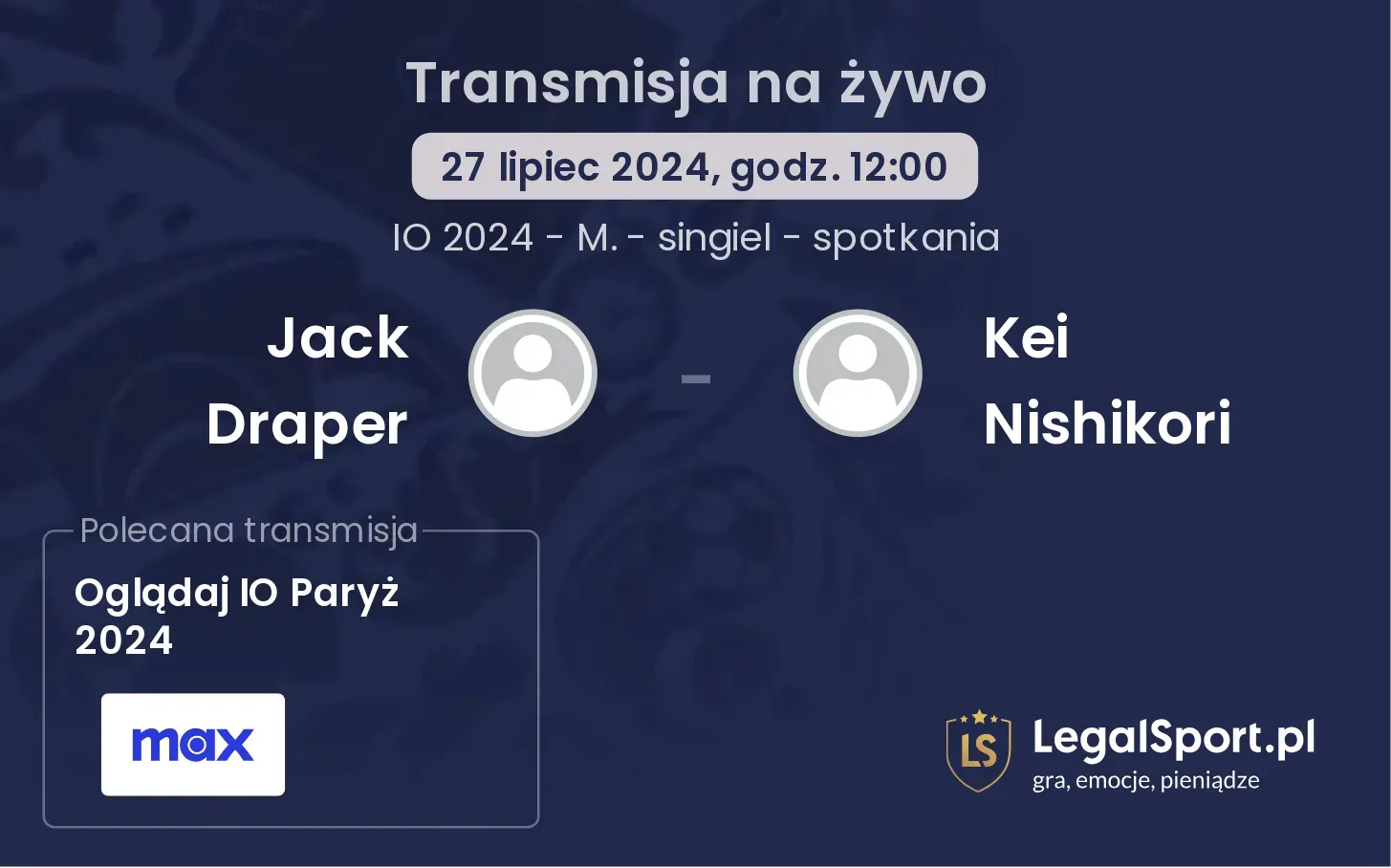 Jack Draper - Kei Nishikori transmisja na żywo