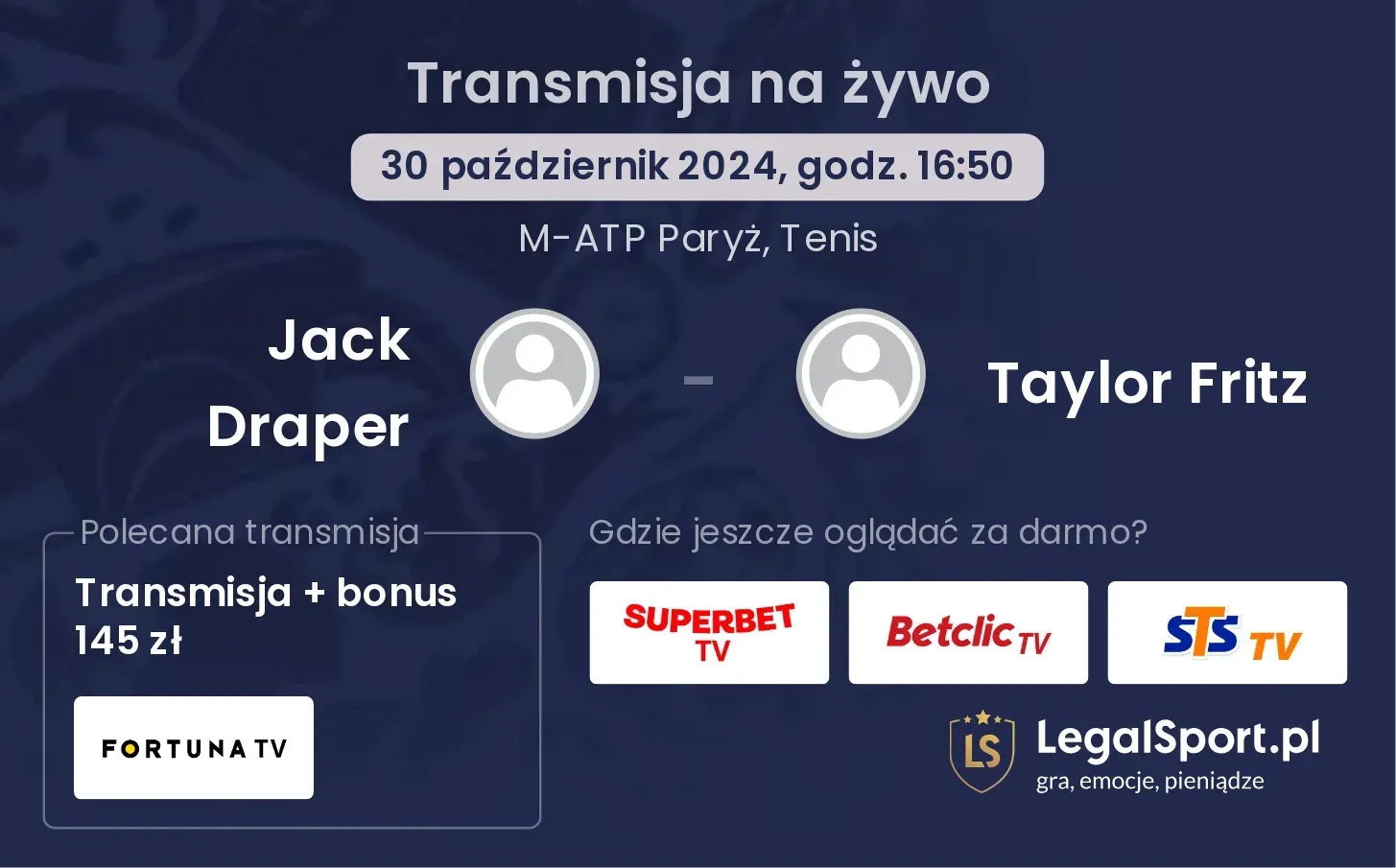 Jack Draper - Taylor Fritz transmisja na żywo