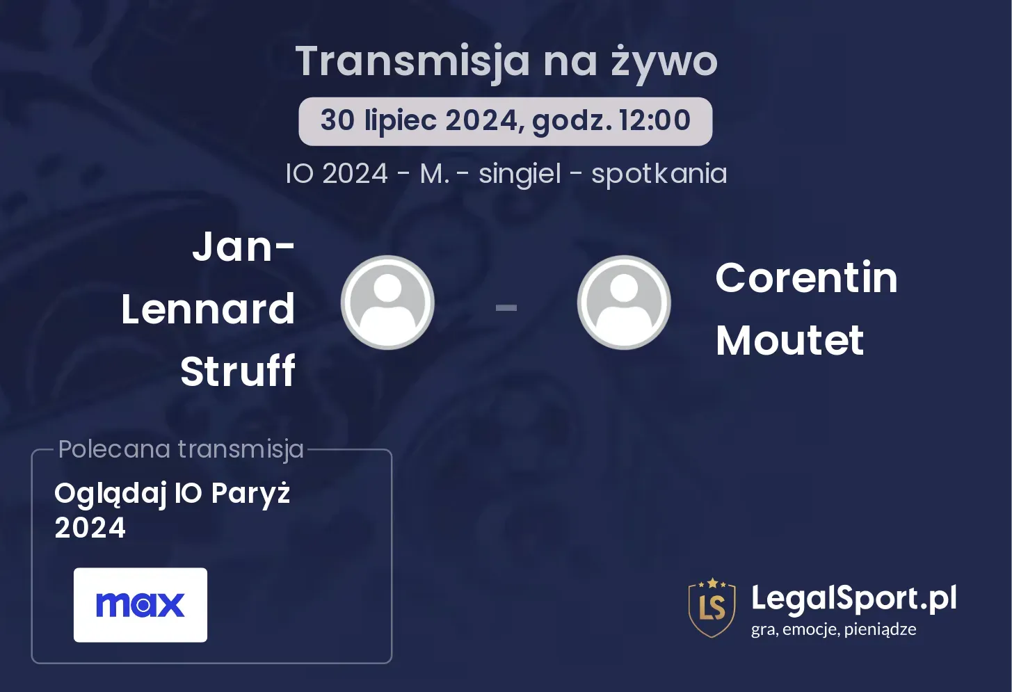 Jan-Lennard Struff - Corentin Moutet transmisja na żywo