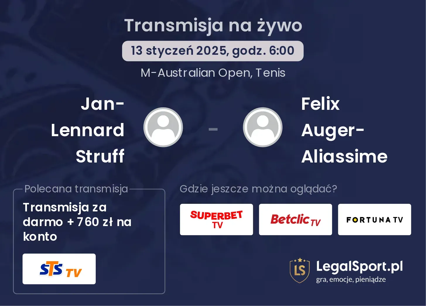 Jan-Lennard Struff - Felix Auger-Aliassime transmisja na żywo