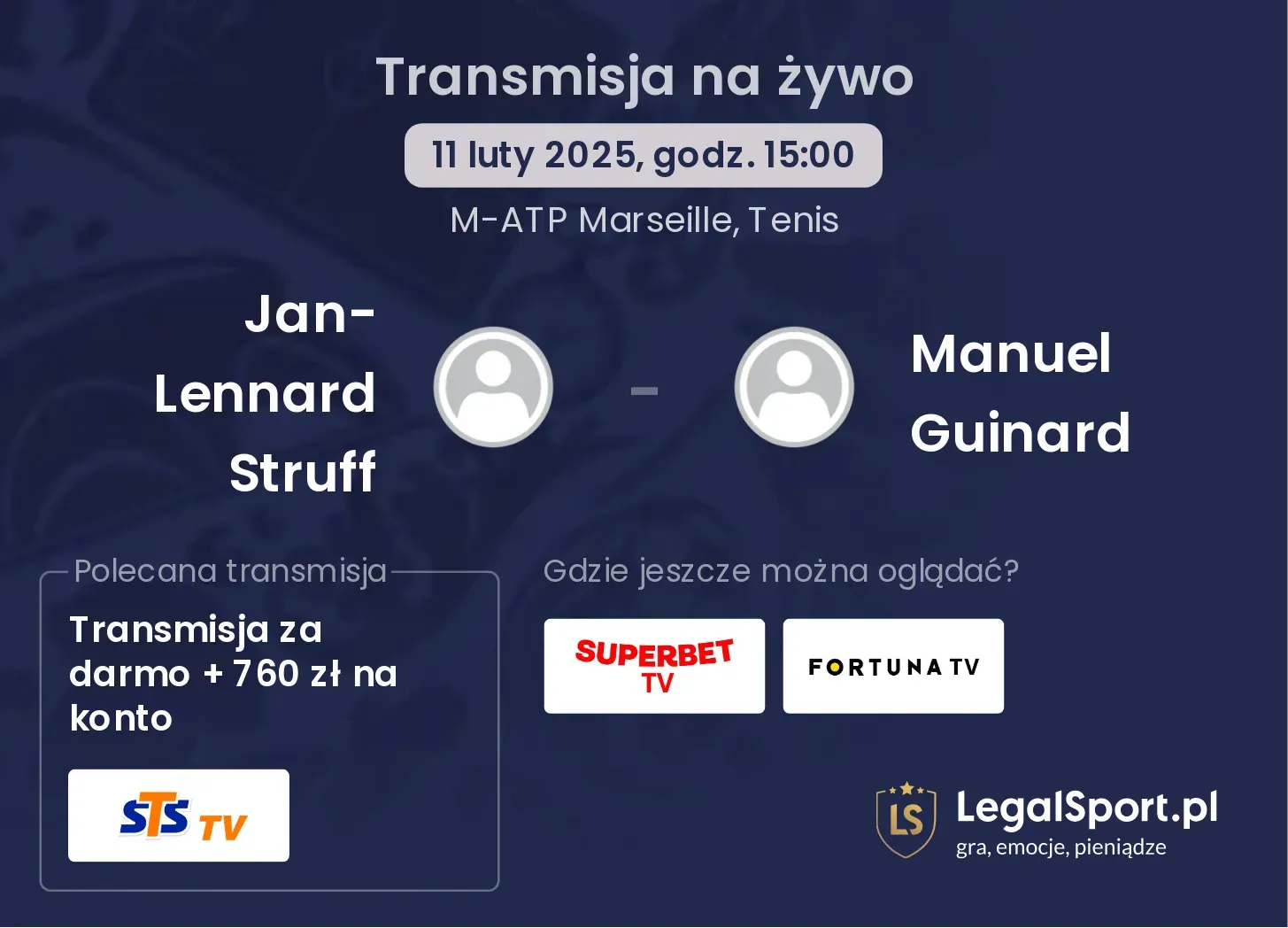 Jan-Lennard Struff - Manuel Guinard transmisja na żywo