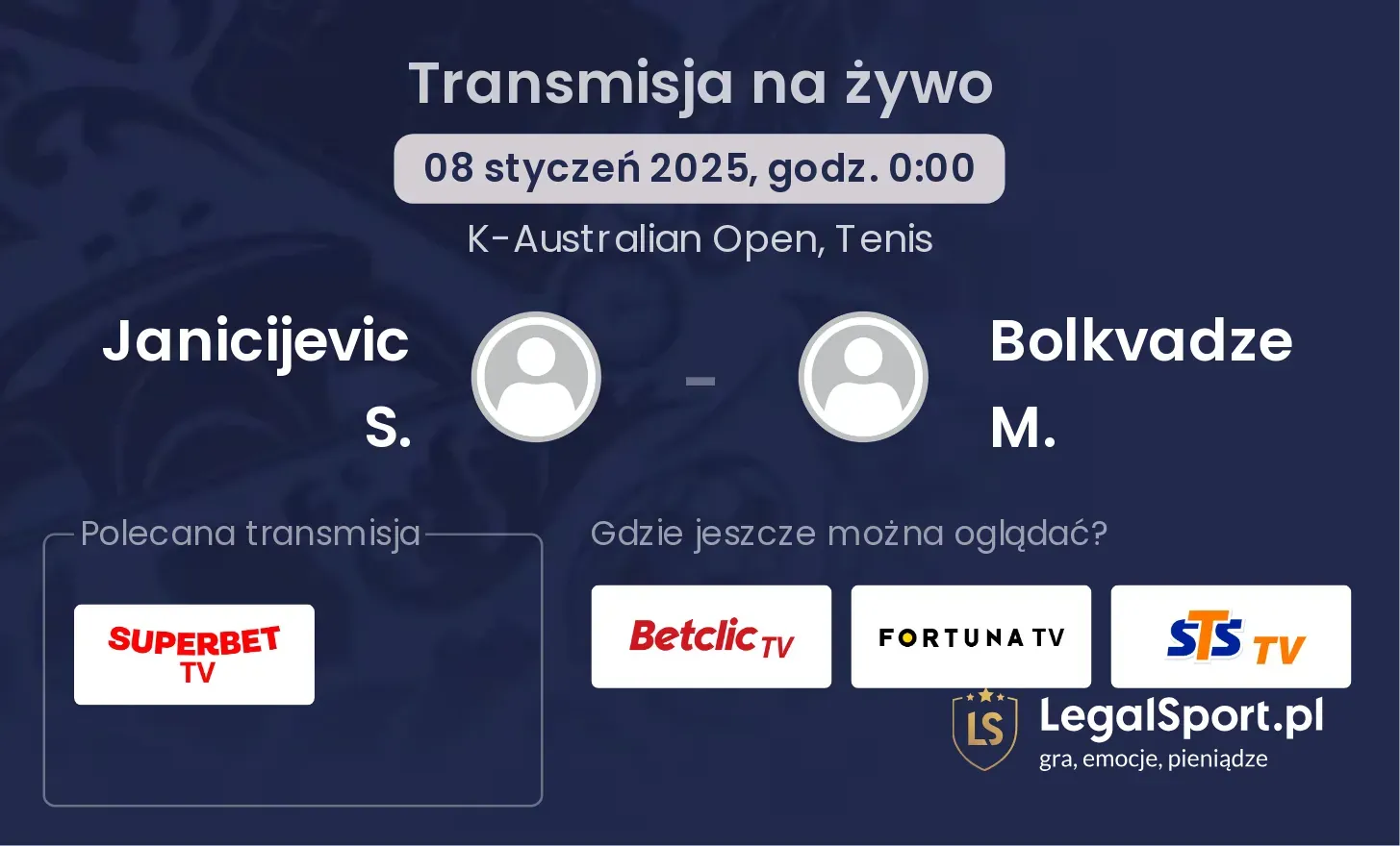 Janicijevic S. - Bolkvadze M. transmisja na żywo