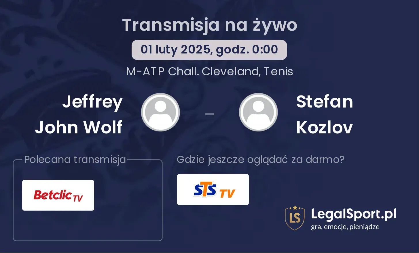 Jeffrey John Wolf - Stefan Kozlov transmisja na żywo