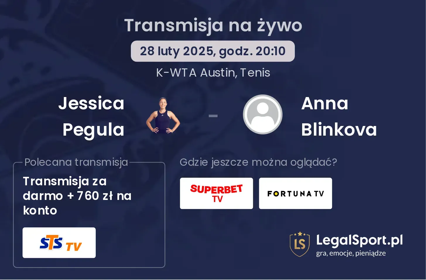 Jessica Pegula - Anna Blinkova transmisja na żywo