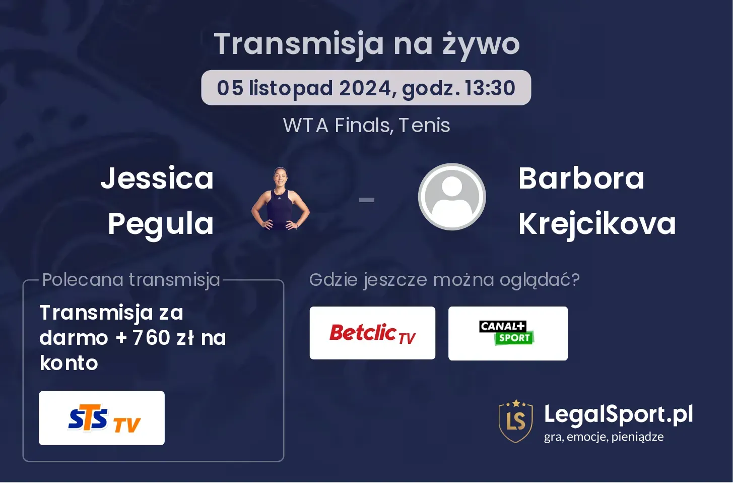 Jessica Pegula - Barbora Krejcikova transmisja na żywo