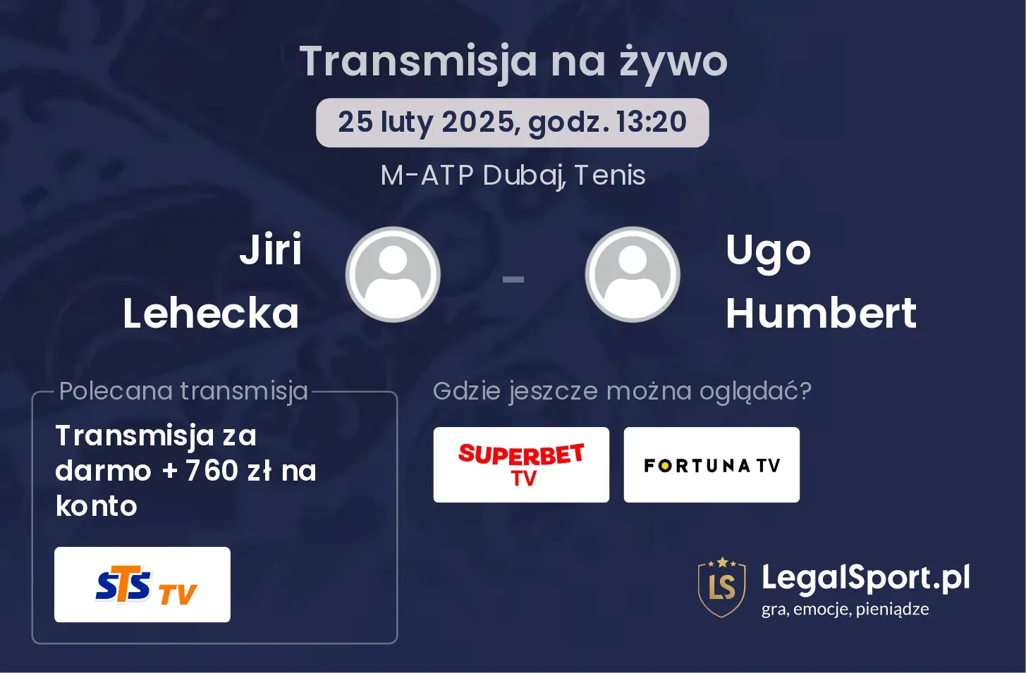 Jiri Lehecka - Ugo Humbert transmisja na żywo