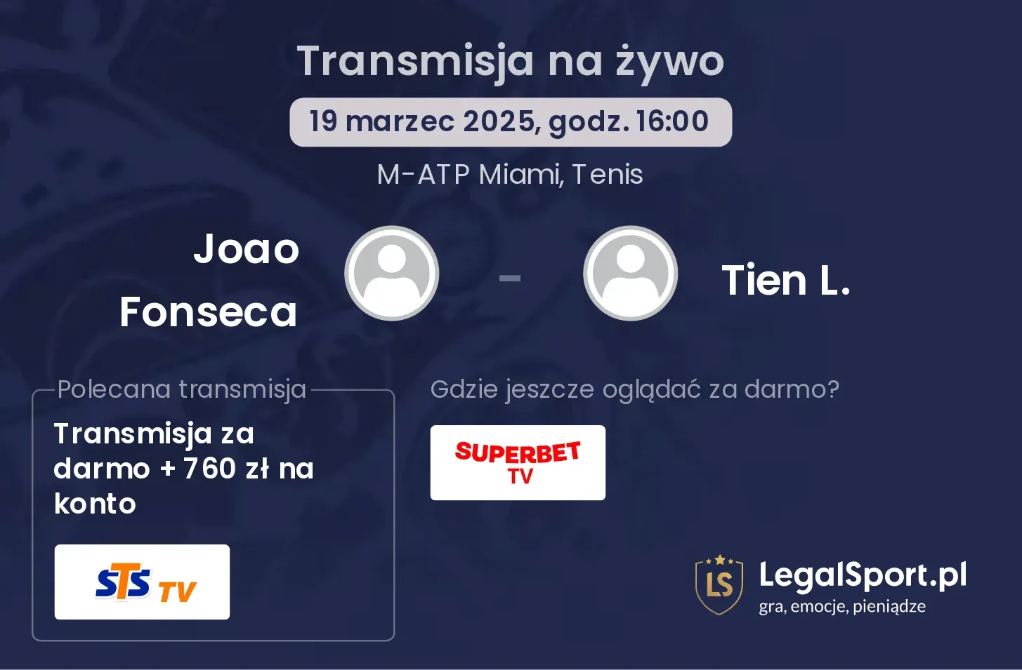 Joao Fonseca - Tien L. gdzie oglądać transmisję?