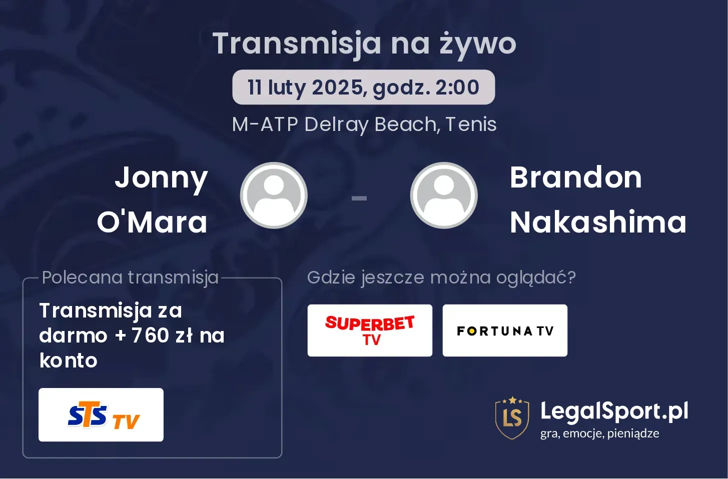 Jonny O'Mara - Brandon Nakashima transmisja na żywo