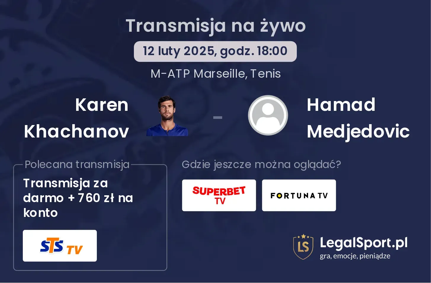 Karen Khachanov - Hamad Medjedovic transmisja na żywo