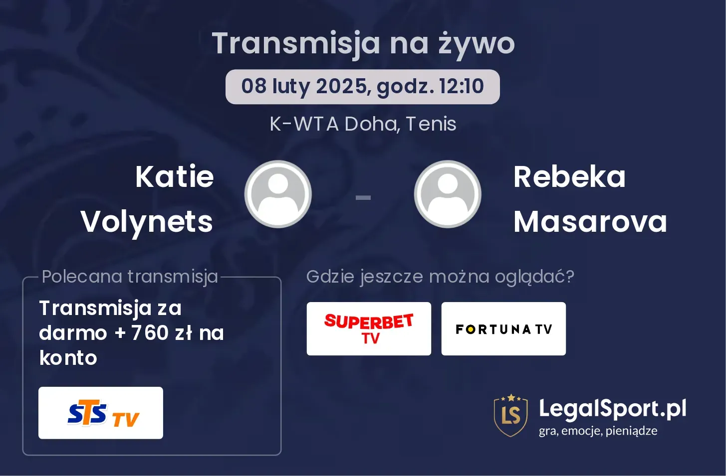 Katie Volynets - Rebeka Masarova transmisja na żywo