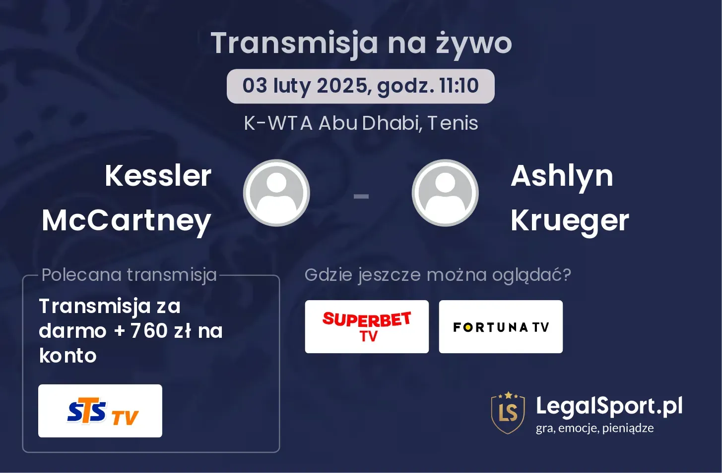 Kessler McCartney - Ashlyn Krueger transmisja na żywo