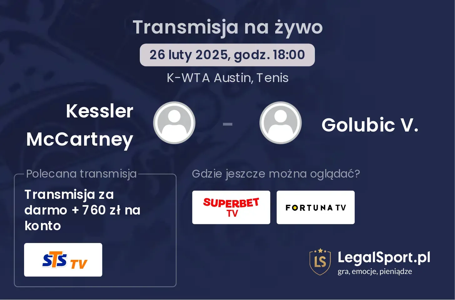 Kessler McCartney - Golubic V. transmisja na żywo