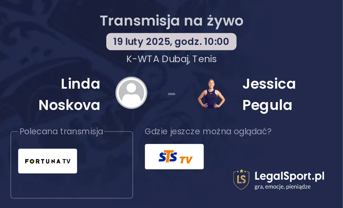 Linda Noskova - Jessica Pegula transmisja na żywo