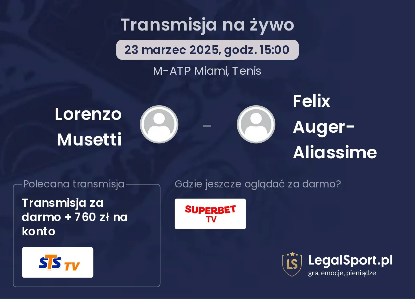 Lorenzo Musetti - Felix Auger-Aliassime gdzie oglądać transmisję?