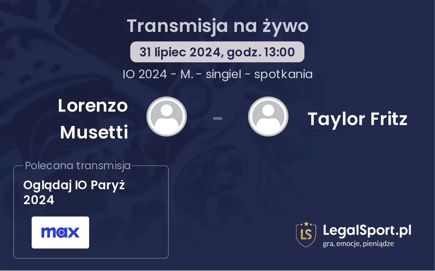 Lorenzo Musetti - Taylor Fritz transmisja na żywo