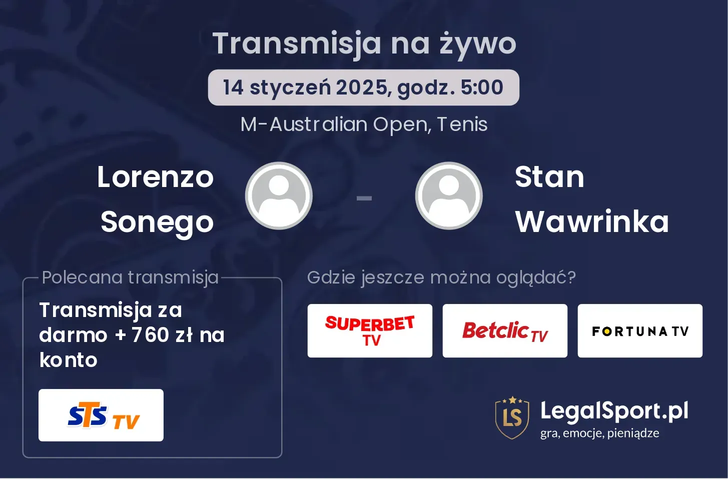 Lorenzo Sonego - Stan Wawrinka gdzie oglądać?