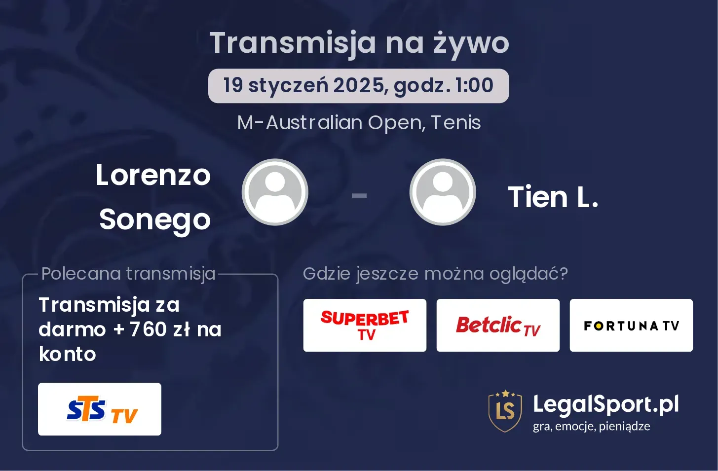 Lorenzo Sonego - Tien L. gdzie oglądać transmisję?