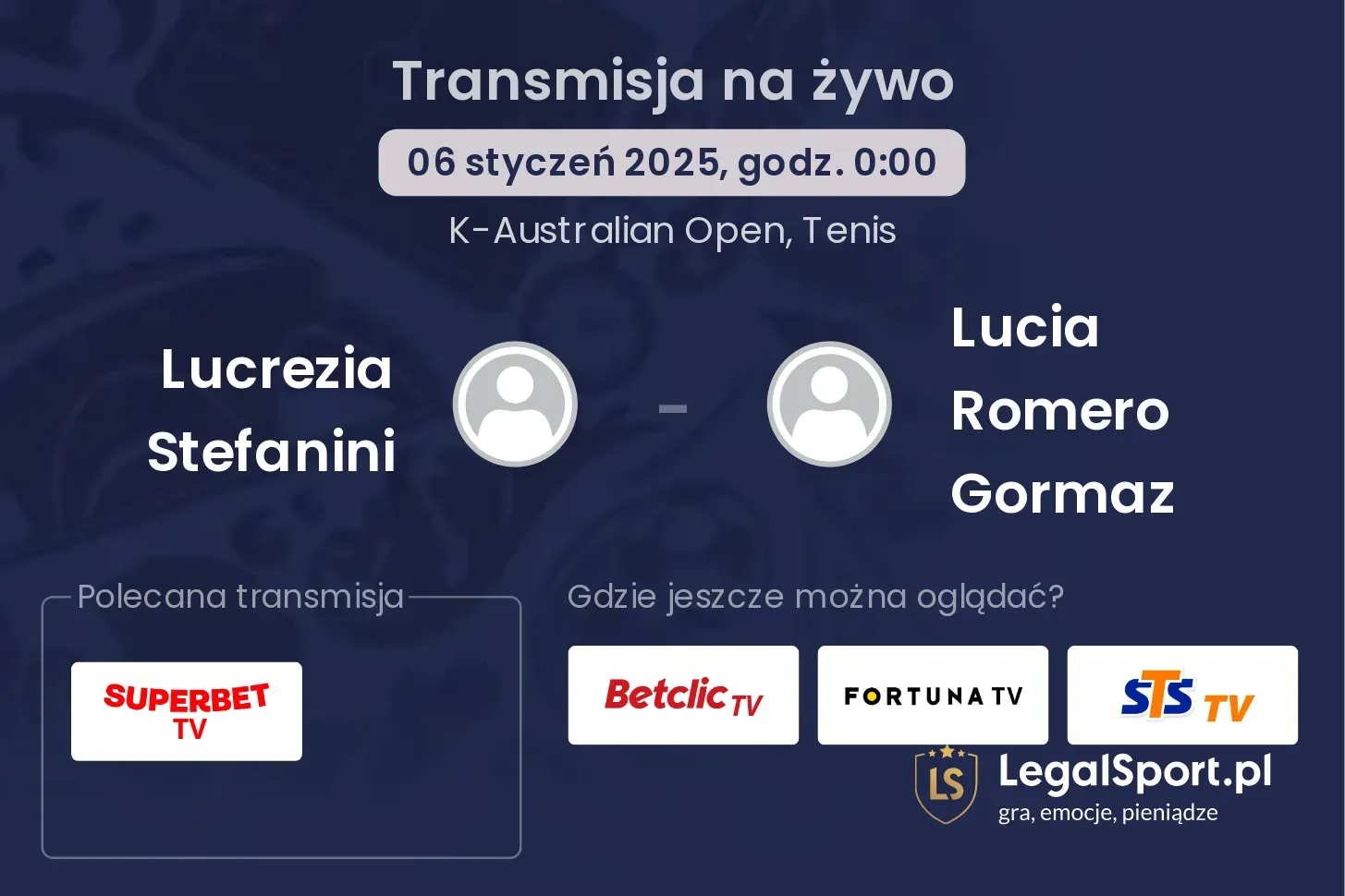 Lucrezia Stefanini - Lucia Romero Gormaz transmisja na żywo