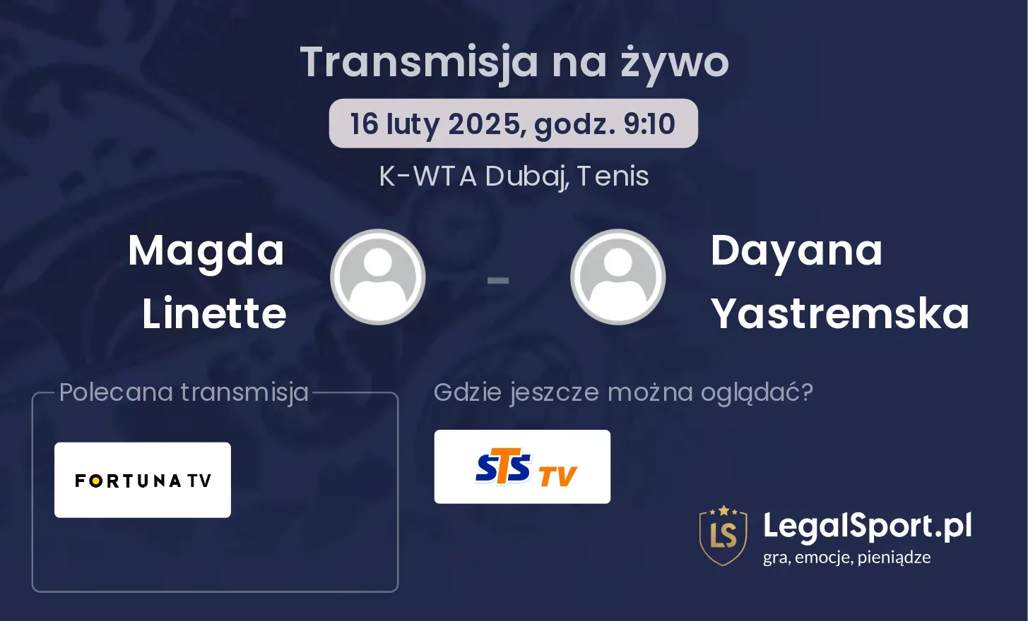 Magda Linette - Dayana Yastremska transmisja na żywo