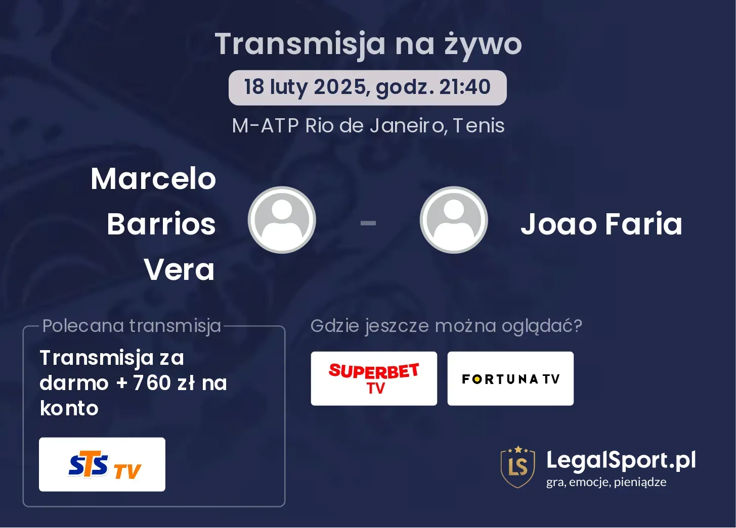 Marcelo Barrios Vera  - Joao Faria transmisja na żywo