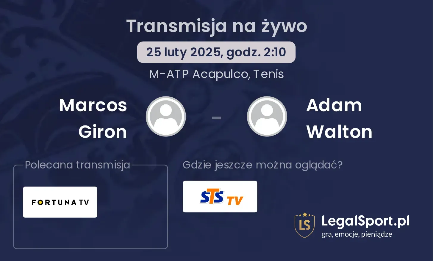 Marcos Giron - Adam Walton gdzie oglądać?